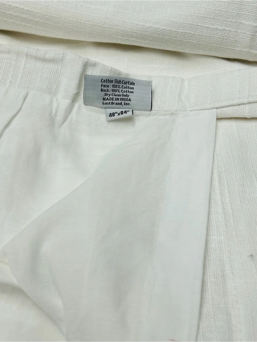 QUINCE Set Of 2 48x84 Cotton Slub Curtains White 0708